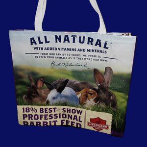 Upcycled rabbit  Animal Feed Bags tote Grocery bags